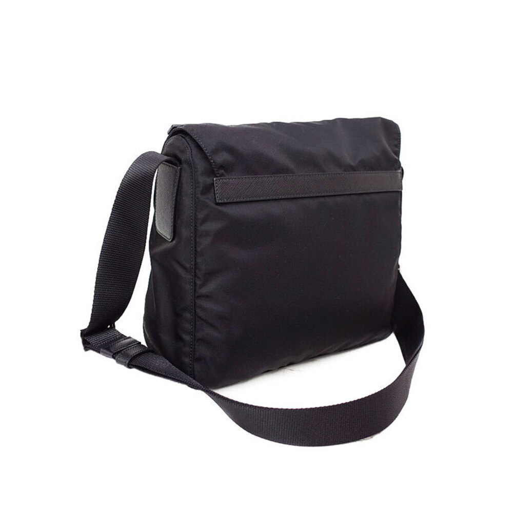 Prada Tessuto Crossbody messenger bag saffiano leather Black - Picture 2 of 5